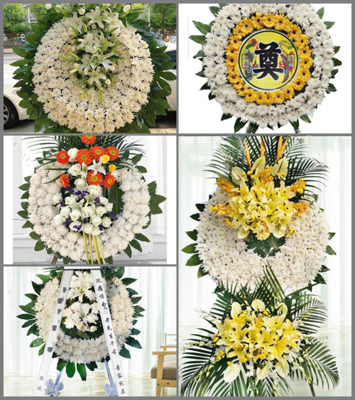 山东青岛莱西市河头店镇西钟芝村花圈速递